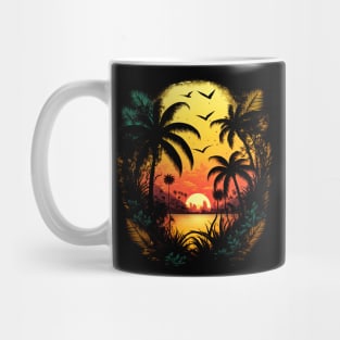 80s Vintage Palmtree Sunset Mug